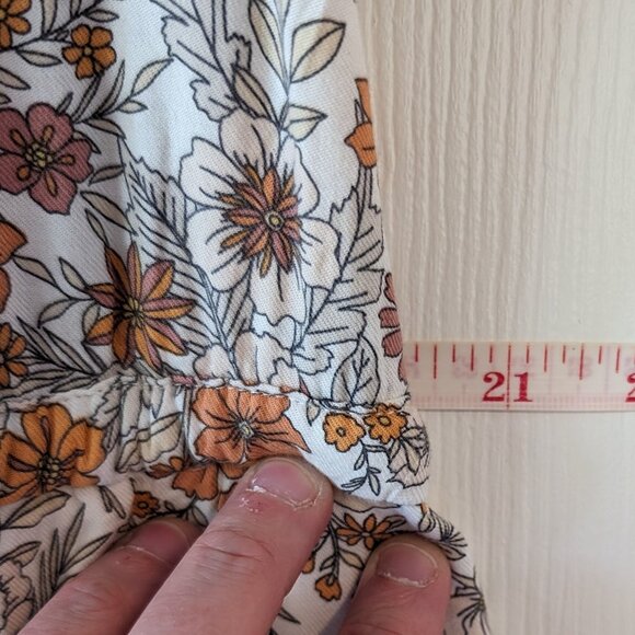 Orange floral midi dress XL - Picture 8 of 10